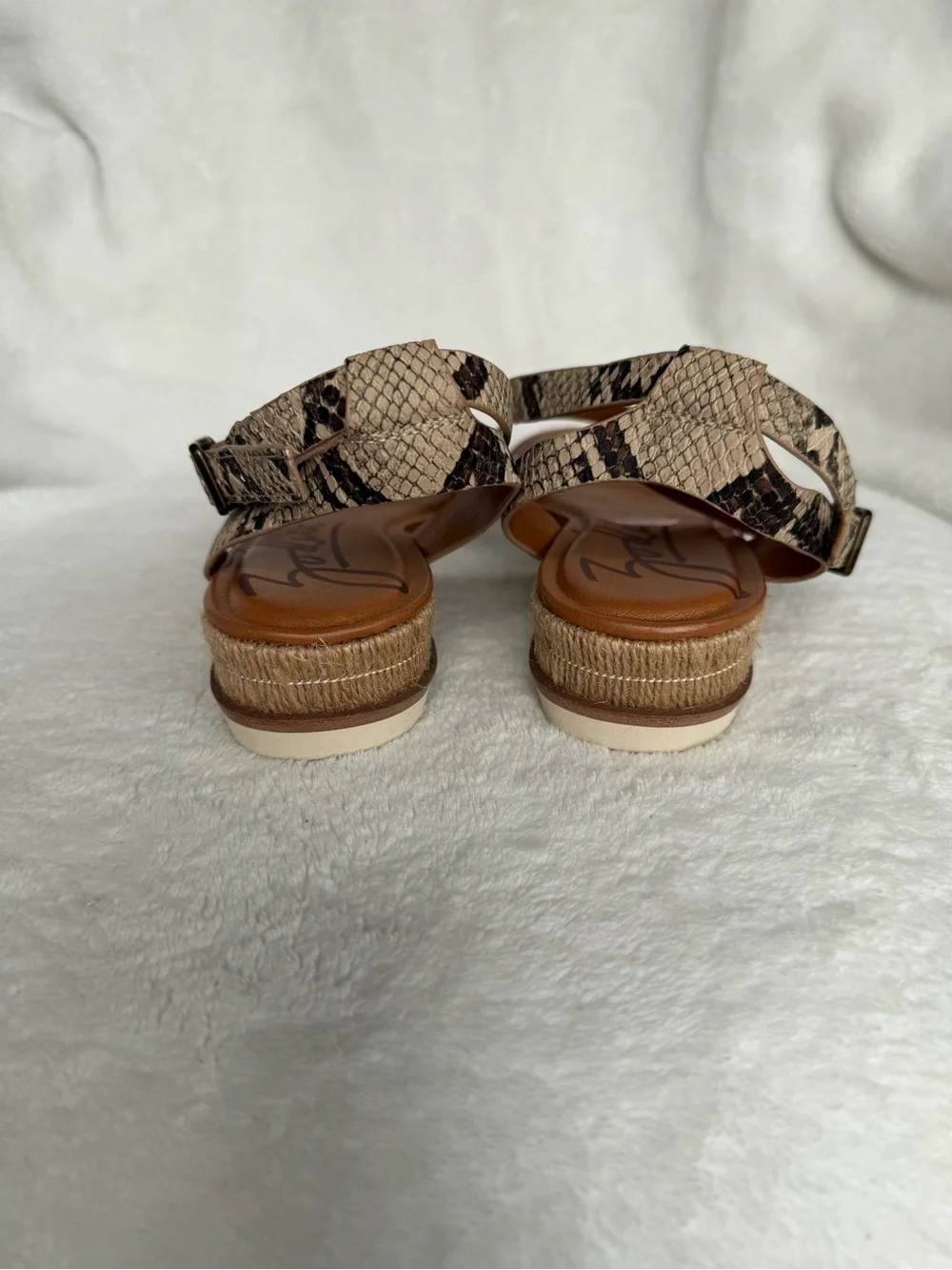 Zodiac Snake-Print Strappy Sandals - Tan and Black